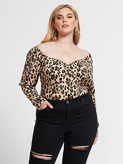 Plus Size Bretta Sweetheart Leopard Top - Fashion To Figure