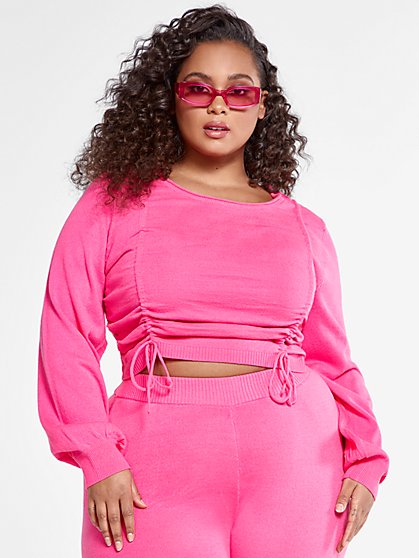 plus size pink sweatshirt