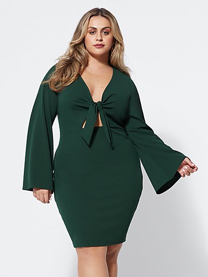 Plus Size Bryttani Tie-Front Dress - Fashion To Figure