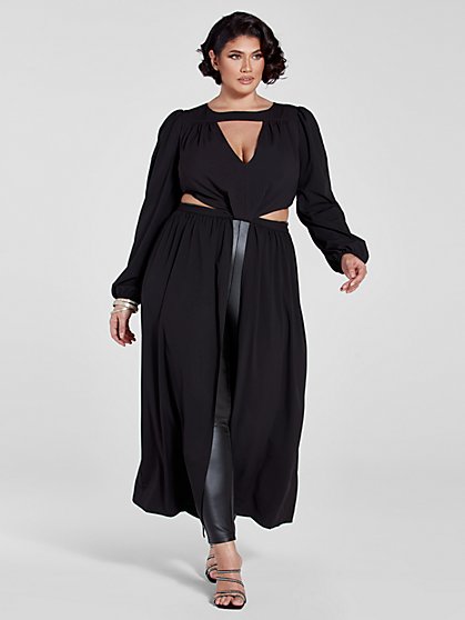 Plus Size Caitlyn Cutout Maxi Length Top - Fashion To Figure