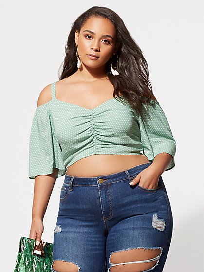 Plus Size Cami Ruched Crop Top - Fashion To Figure