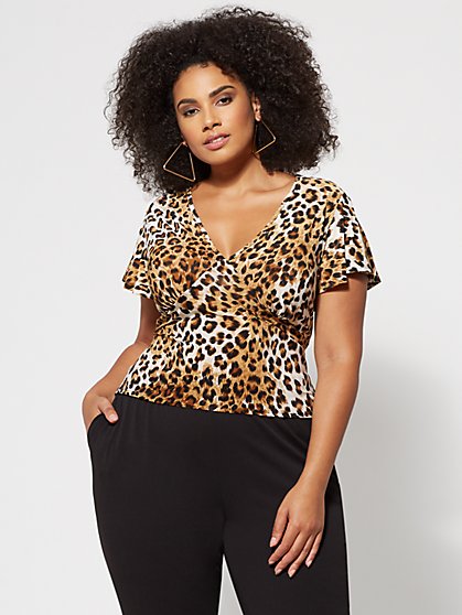 Plus Size Carina Animal-Print Crop Top - Fashion To Figure