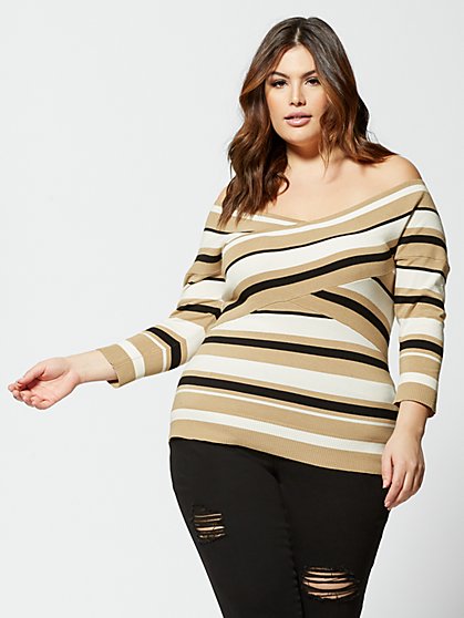 Plus Size Carli Off Shoulder Sweater - Fashion To Figure