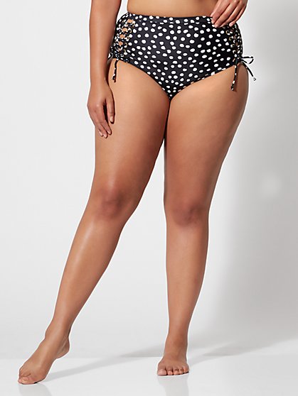 Plus Size Carly Polka-Dot Bikini Bottom - Fashion To Figure