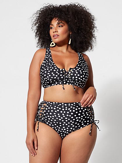 Plus Size Carly Polka-Dot Bikini Top - Fashion To Figure