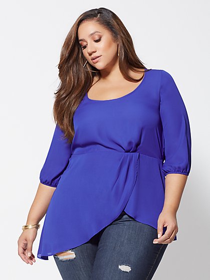 Plus Size Caryn Chiffon Drape Tunic - Fashion To Figure