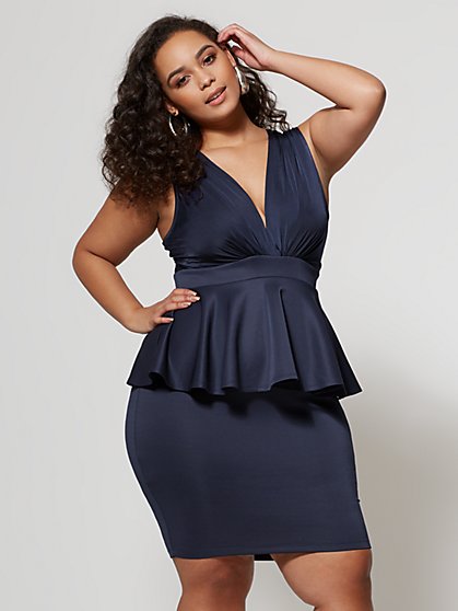 Plus Size Catalina Peplum Bodycon Dress - Fashion To Figure