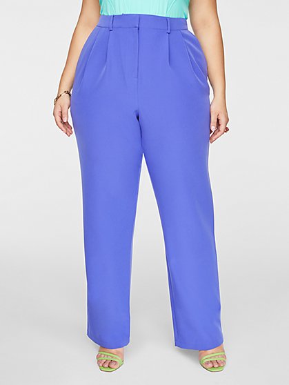 Plus Size Catalina Pleated Suit Pants - Fashion To Figure