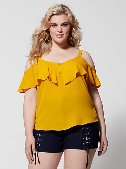 Plus Size Chandra Cold-Shoulder Top - Fashion To Figure