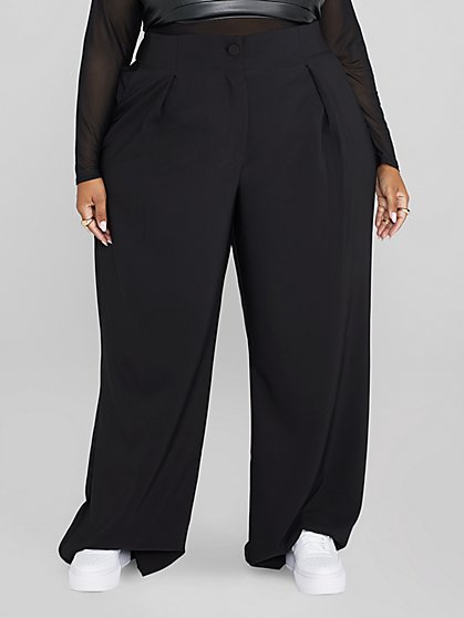 Plus Size Charlene High Rise Pleated Trousers - Fashion To Figure