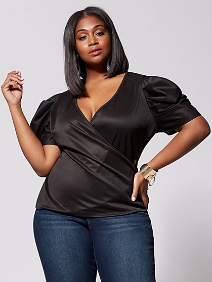 Plus Size Cherie Puff-Sleeve Top - Fashion To Figure