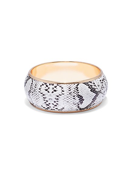 Plus Size Chunky Snake Print Bangle Bracelet - Fashion To Figure