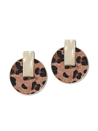 Plus Size Circle Animal Print Earring - Fashion To Figure