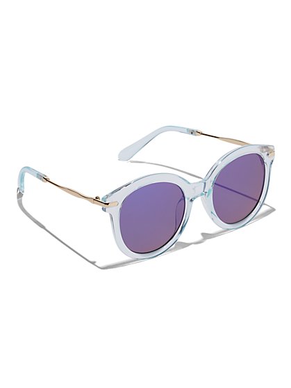 Plus Size Clear Blue Sunglasses - Fashion To Figure