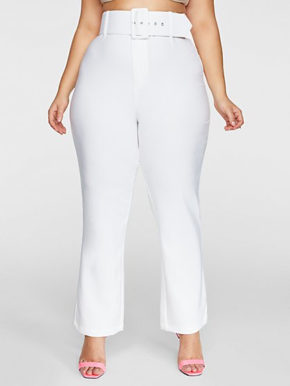 Plus Size Colleen Belted Trouser Pants - Fashion To Figure
