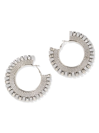 Plus Size Curb Chain Hoop Earrings - Fashion To Figure