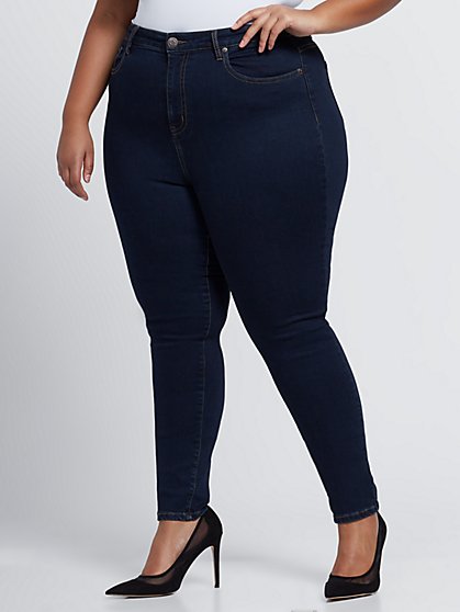 plus size dark blue skinny jeans