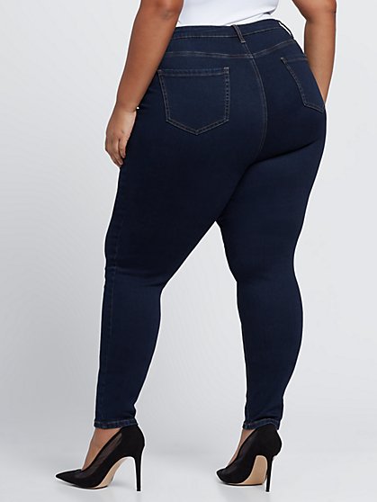plus size dark blue skinny jeans