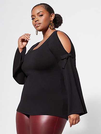 Plus Size Dawson Cold-Shoulder Sweater - Fashion To Figure