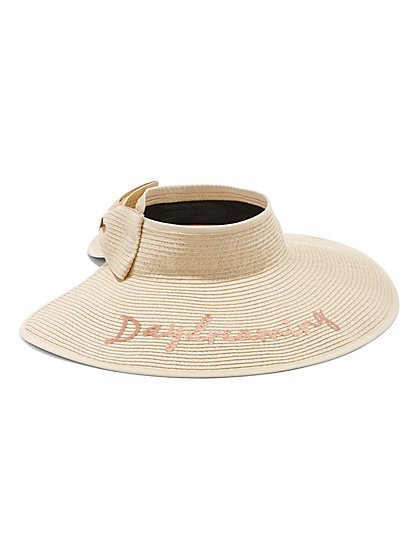 Plus Size Day Dreaming Straw Visor - Fashion To Figure