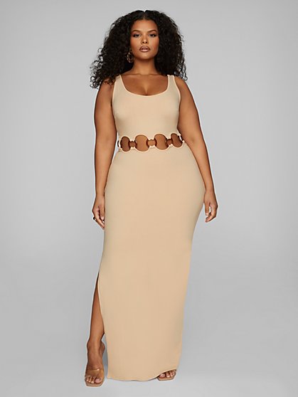 Plus Size Deborah O-Ring Waist Maxi Dress - Fashion To Figure