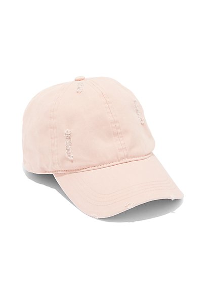 Plus Size Destructed Pink Baseball Cap - Fashion To Figure