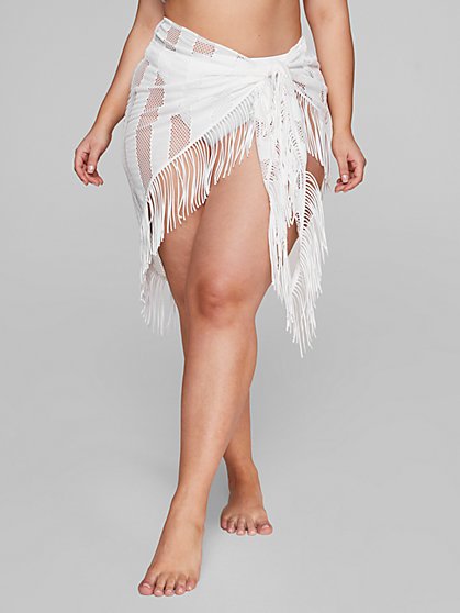 Plus Size Dominique Fringe Sarong Cover-up - Fashion To Figure