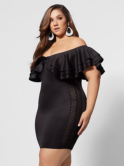 Plus Size Drama Ruffle Bodycon Dress - Fashion To Figure