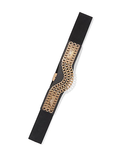 Plus Size Drape Chain Stretch Belt - Fashion To Figure