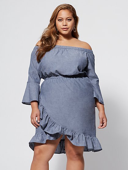 Plus Size Elizabeth Ruffle Hem Dress - Fashion To Figure
