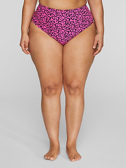 Plus Size Esther Leopard Print Bikini Bottom - Fashion To Figure
