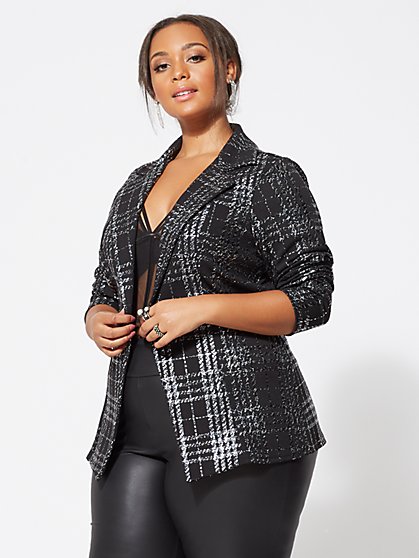 Plus Size Evie Foil Blazer - Fashion To Figure