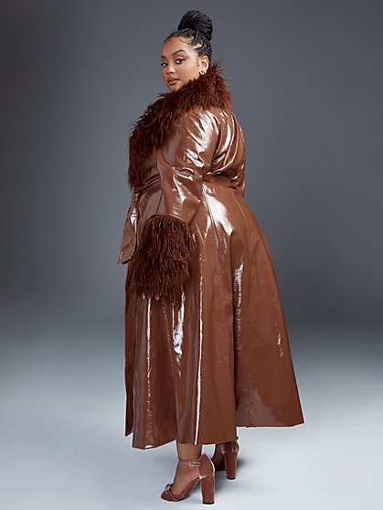 plus size long black coat