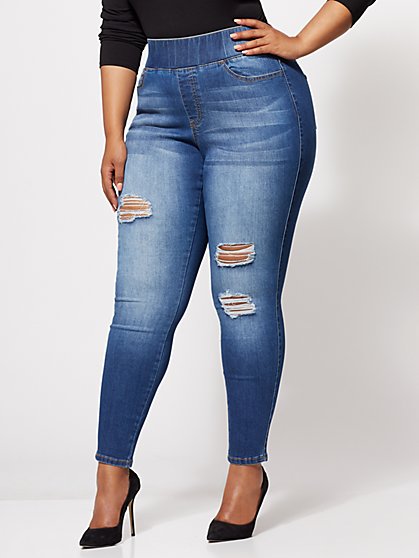 Plus Size Destructed Jeggings - Fashion To Figure