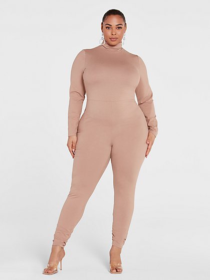 Plus Size Essentials - The Long Sleeve Mockneck Catsuit - Fashion To Figure