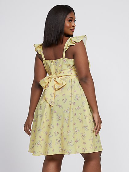 pastel yellow plus size dress