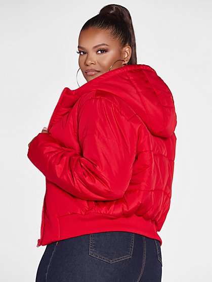 plus size red puffer jacket