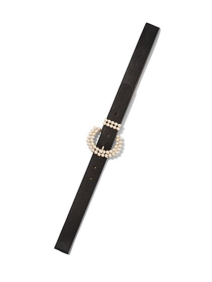 Plus Size Faux-Pearl Buckle Belt - Fashion To Figure