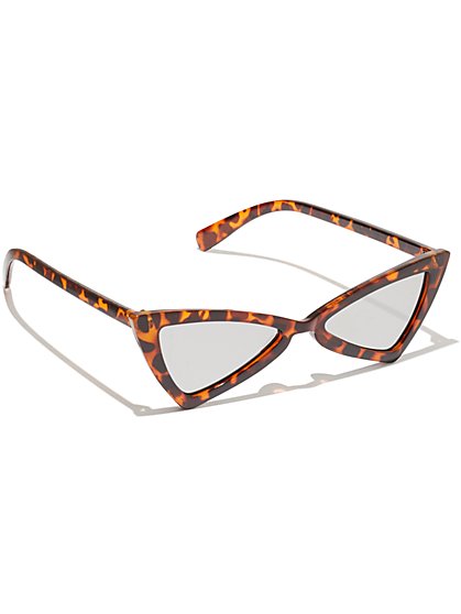 Plus Size Faux-Tortoise Triangle Sunglasses - Fashion To Figure