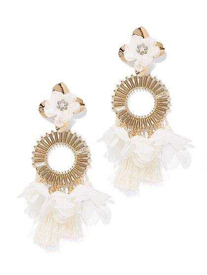 Plus Size Floral Fringe Earring - Fashion To Figure