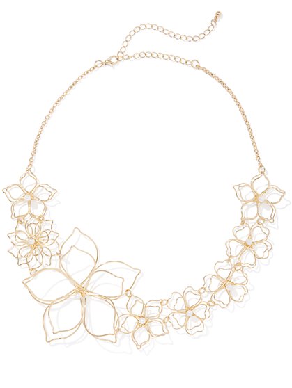 Plus Size Floral Wire Necklace - Fashion To Figure