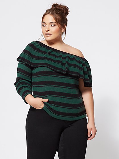Plus Size Forrest One-Sleeve Sweater - Fashion To Figure