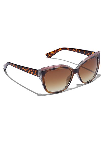 Plus Size Frame Detail Cheetah Sunglasses - Fashion To Figure
