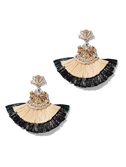 Plus Size Fringe Straw Earrings - Fashion To Figure