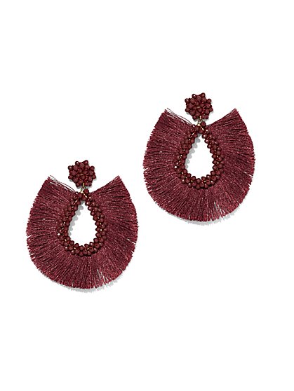 Plus Size Fringe Teardrop Beaded Earring - Fashion To Figure