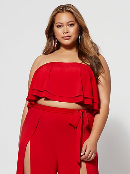 Plus Size Gianna Ruffle Crop Top - Fashion To Figure