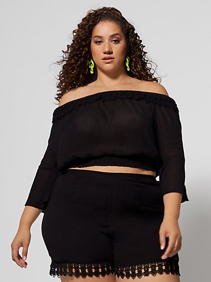 Plus Size Gisela Off Shoulder Top - Fashion To Figure