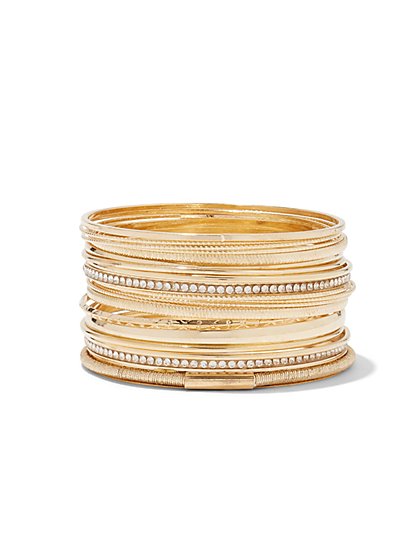 Plus Size Gold Bangle Set - Fashion To Figure