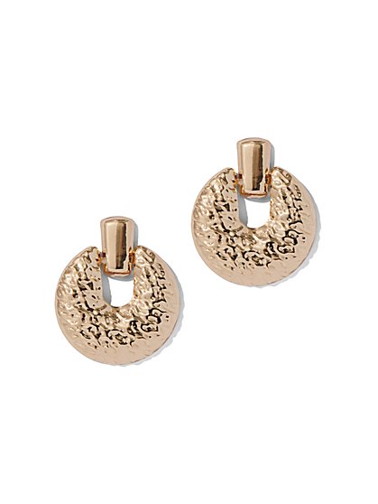 Plus Size Gold-Tone Circle Drop Earring - Fashion To Figure