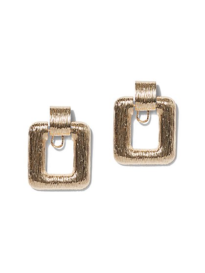 Plus Size Gold-Tone Door Knocker Earring - Fashion To Figure